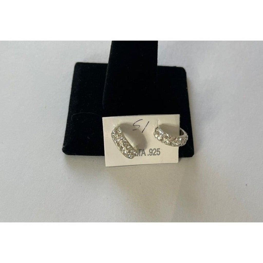 925 Silver White Stone Earrings 15$